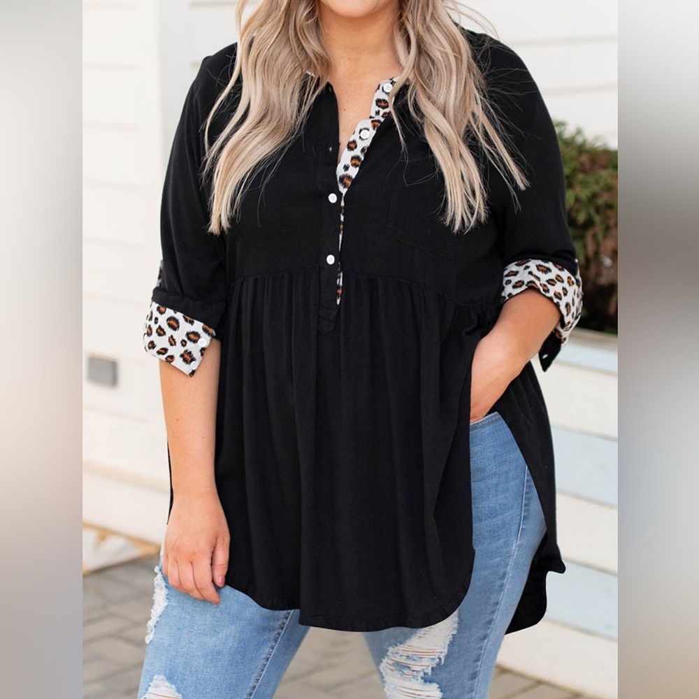 Plus size button down blouse